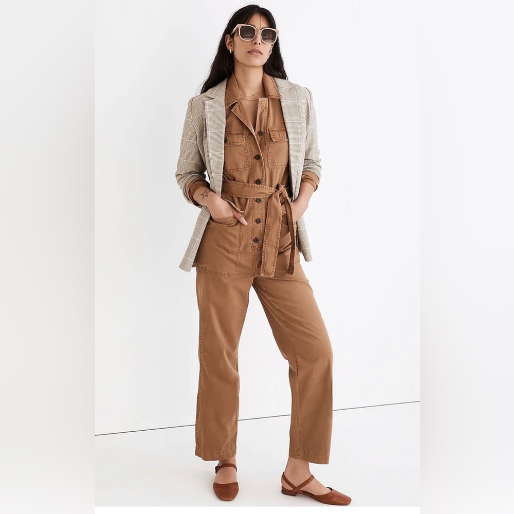 MADEWELL long sleeve tie jumpsuit NWT